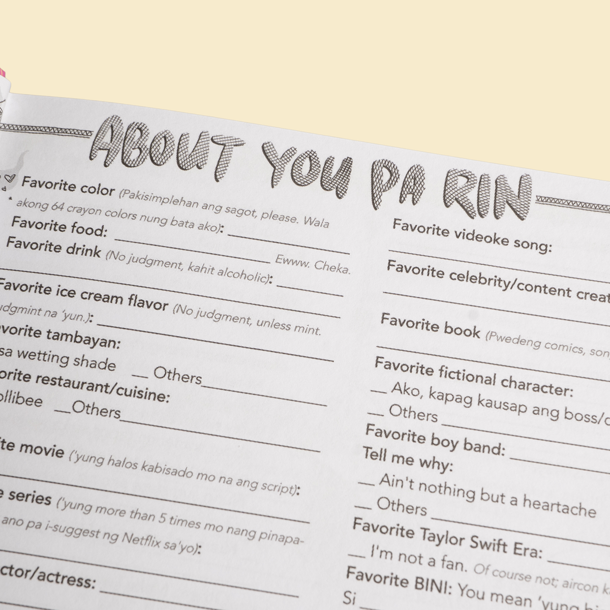 Oh yes, SLUMBOOK ako. Slumbook LANG ako. Refreshed Edition