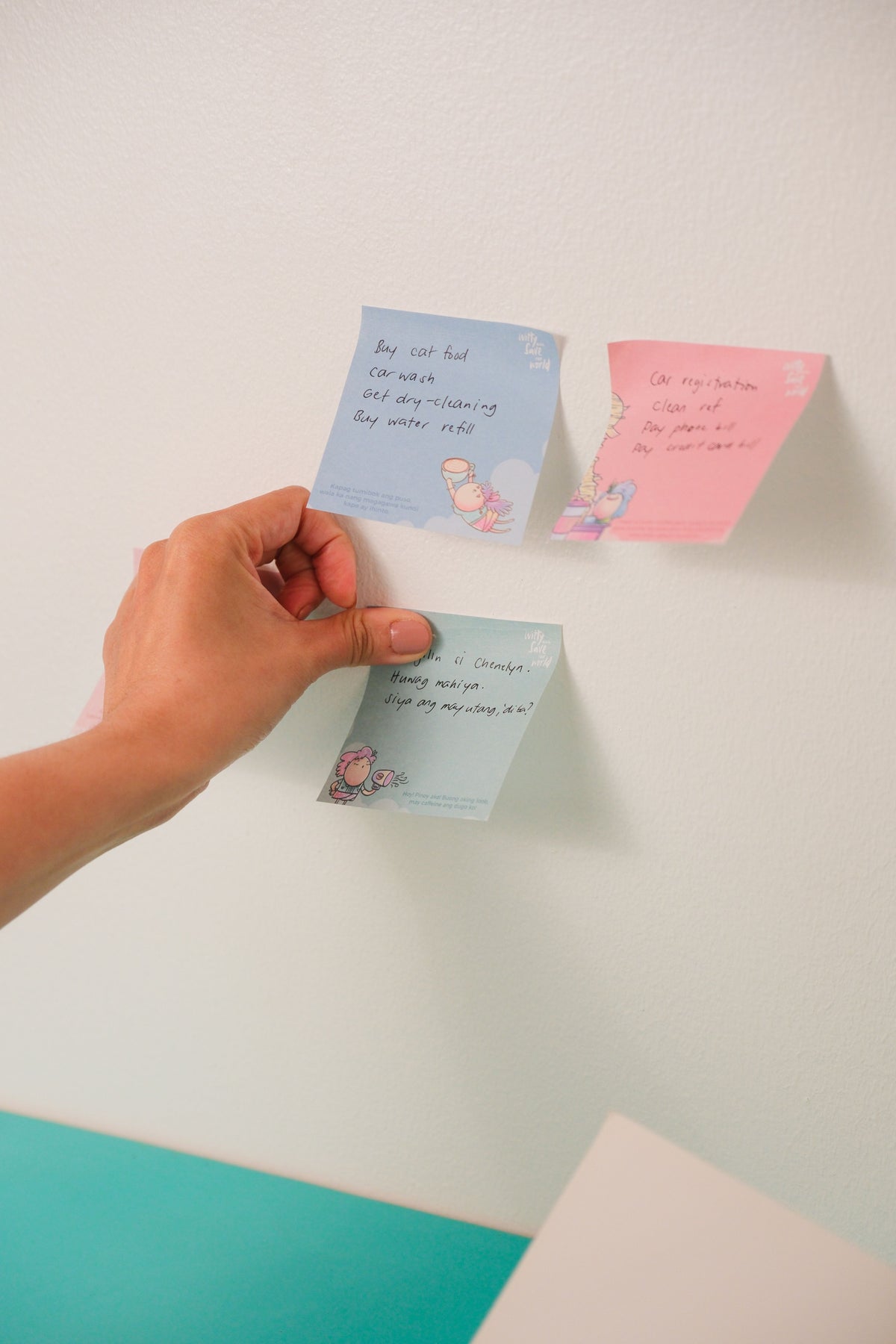 The “Kapag Tumibok ang Puso, Wala ka nang Magagawa Kundi Kape ay Ihinto.” Sticky Notes
